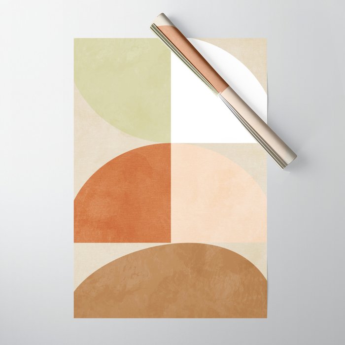 mid century boho shape minimal Wrapping Paper Gallery Image 1