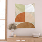 mid century boho shape minimal Wall Tapestry Gallery Image 2