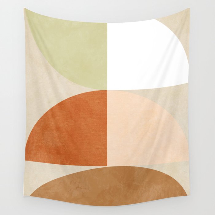 mid century boho shape minimal Wall Tapestry Gallery Image 4