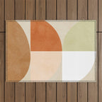 mid century boho shape minimal Outdoor Rug Gallery Image 1