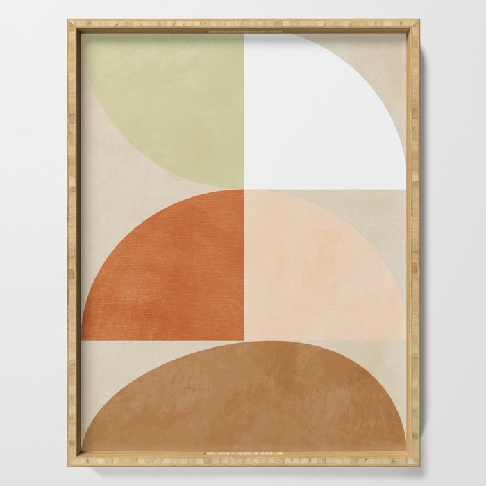mid century boho shape minimal Serving Tray Gallery Image 1