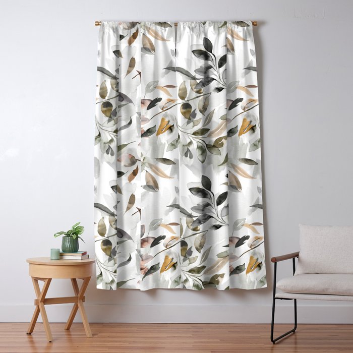 Harvest 2025 Mystic Watercolor Leaves Fall Window Curtain Gallery Image 5