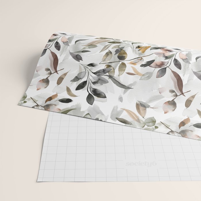 Harvest 2025 Mystic Watercolor Leaves Fall Wrapping Paper Gallery Image 2
