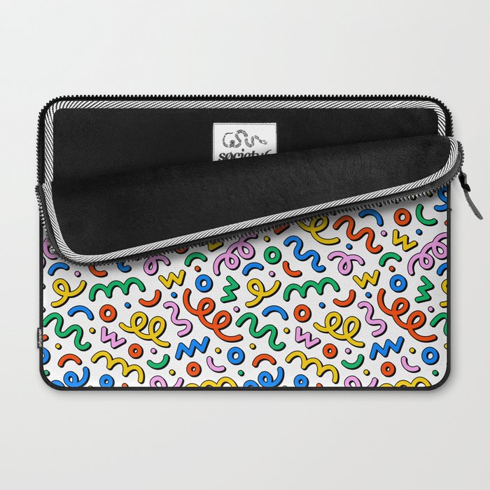 Colorful confetti doodle art pattern Laptop Sleeve Gallery Image 2