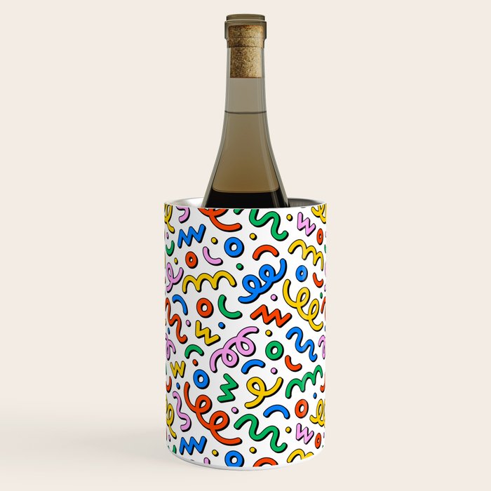 Colorful confetti doodle art pattern Wine Chiller Gallery Image 1