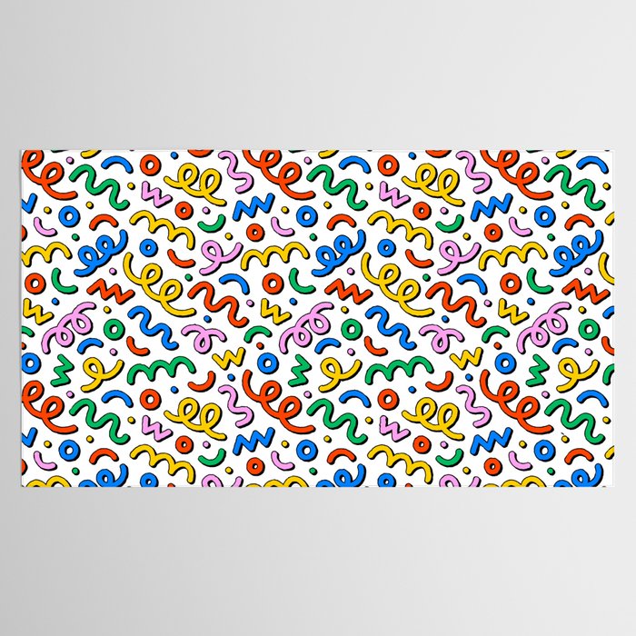 Colorful confetti doodle art pattern Tablecloth Gallery Image 2