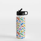 Colorful confetti doodle art pattern Water Bottle Gallery Image 1