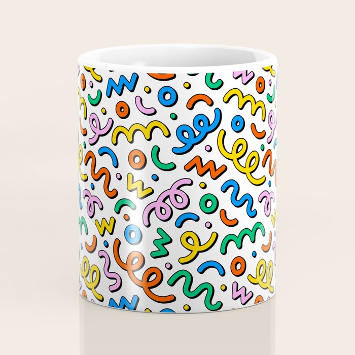 Colorful confetti doodle art pattern Coffee Mug Gallery Image 4