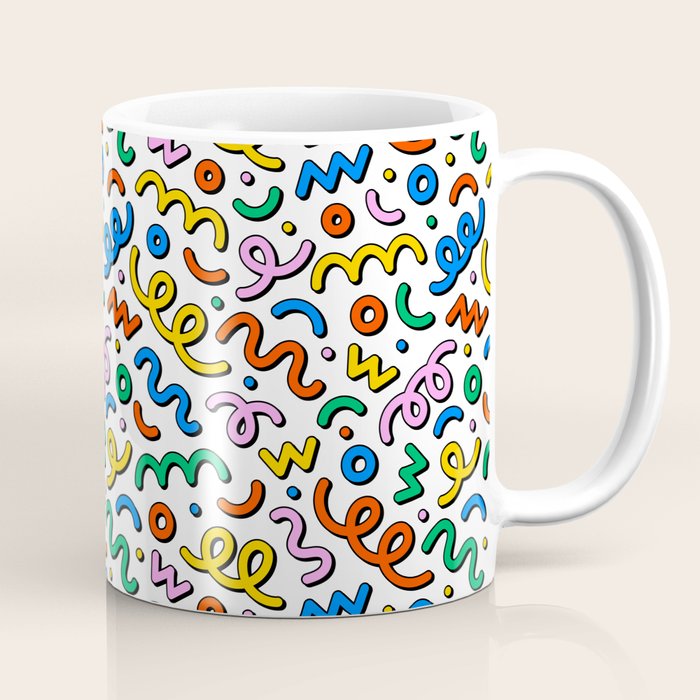 Colorful confetti doodle art pattern Coffee Mug Gallery Image 1