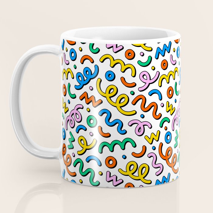 Colorful confetti doodle art pattern Coffee Mug Gallery Image 3