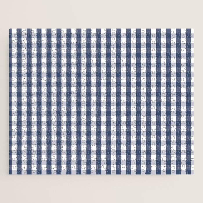 Southern Navy Gingham Jigsaw Puzzle Gallery Image 1