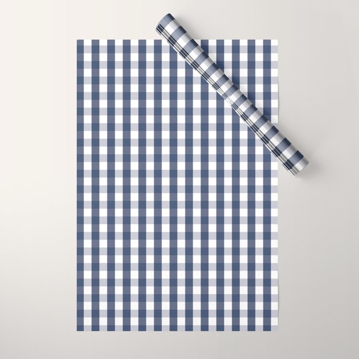 Southern Navy Gingham Wrapping Paper Gallery Image 1