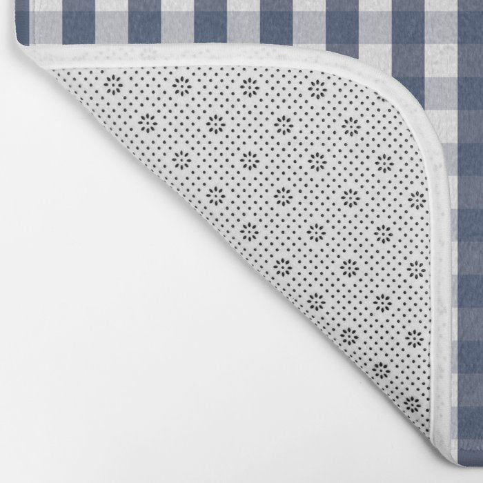 Southern Navy Gingham Bath Mat Gallery Image 2