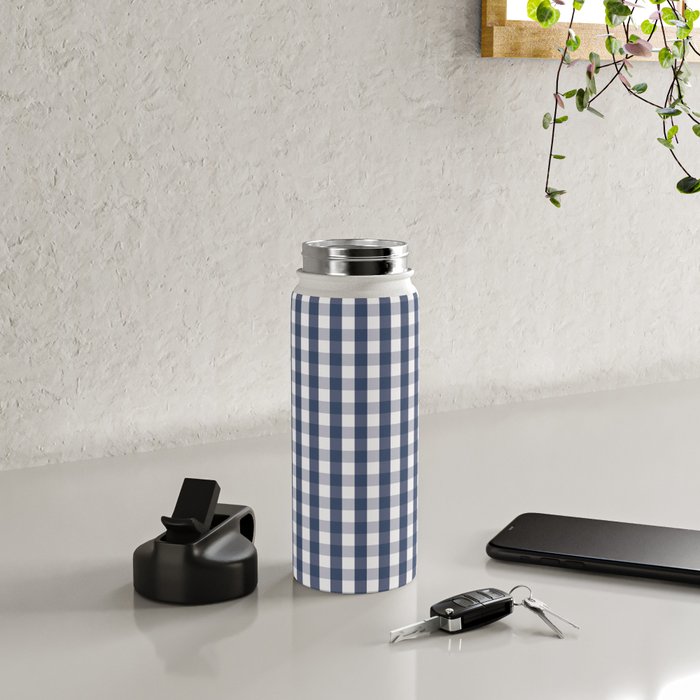 Southern Navy Gingham Water Bottle Gallery Image 4