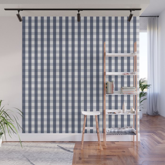 Southern Navy Gingham Wall Mural Gallery Image 1