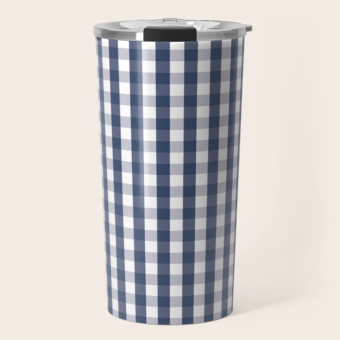 Southern Navy Gingham Travel Mug Gallery Image 1
