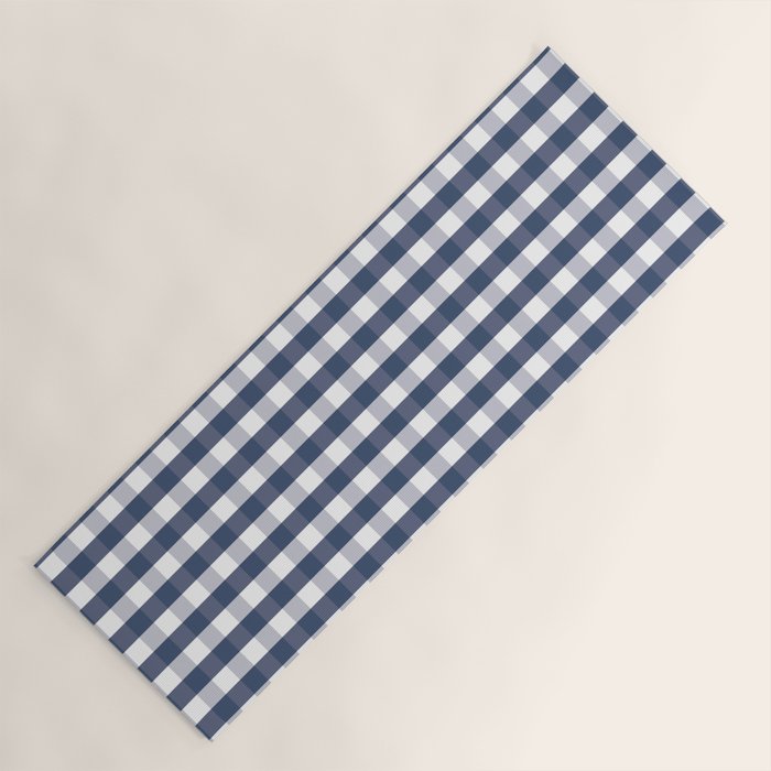 Southern Navy Gingham Yoga Mat Gallery Image 1