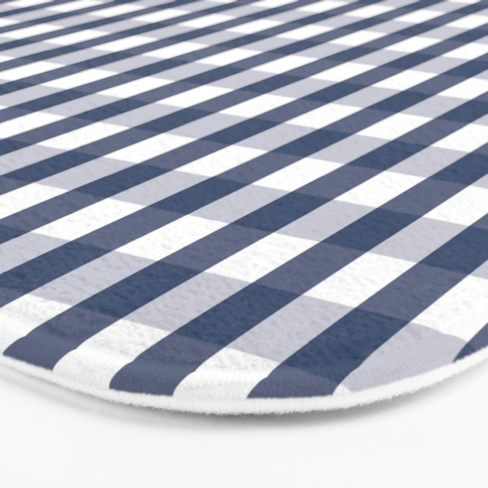 Southern Navy Gingham Bath Mat Gallery Image 3