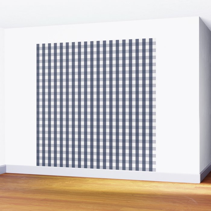 Southern Navy Gingham Wall Mural Gallery Image 2