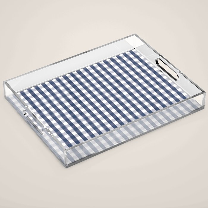 Southern Navy Gingham Acrylic Tray Gallery Image 1