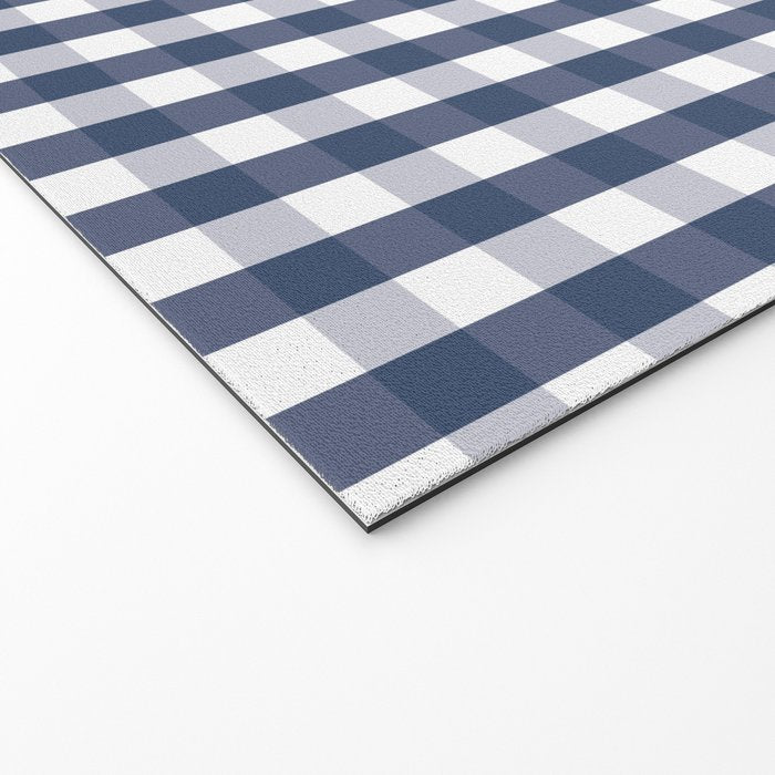 Southern Navy Gingham Welcome Mat Gallery Image 2