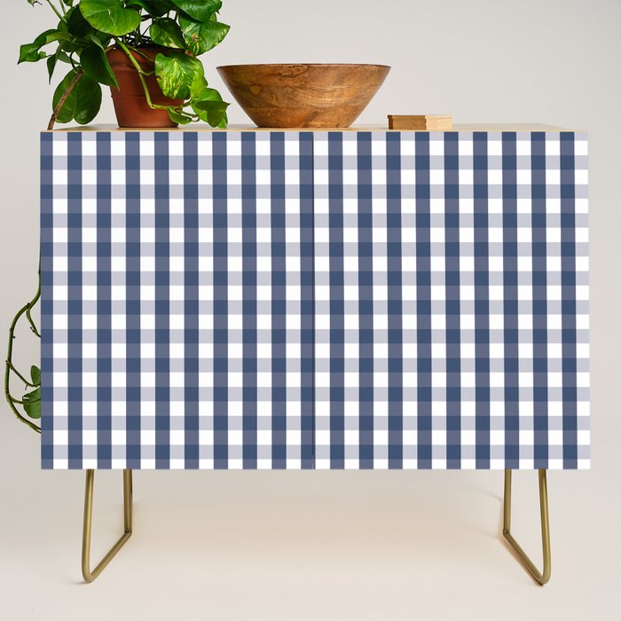 Southern Navy Gingham Credenza Gallery Image 1