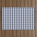 Southern Navy Gingham Outdoor Rug Gallery Image 1