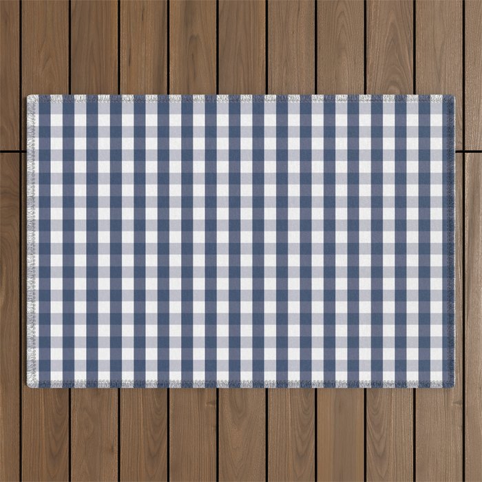 Southern Navy Gingham Outdoor Rug Gallery Image 1