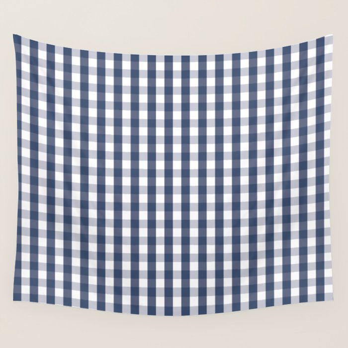 Southern Navy Gingham Wall Tapestry Gallery Image 4
