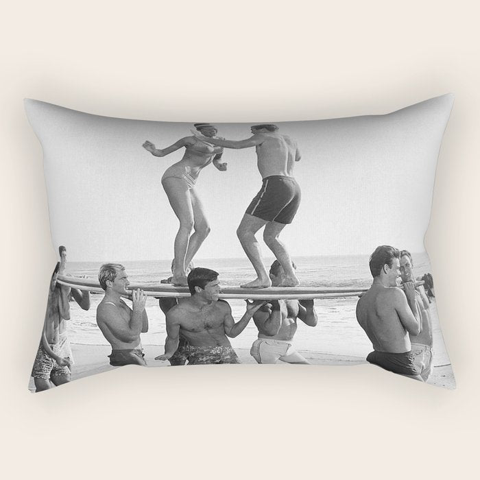 Vintage Beach Party 1 Rectangular Pillow Gallery Image 2
