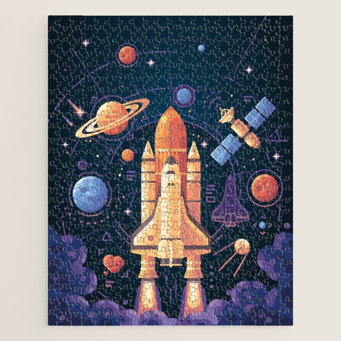 Space Rocket in Solar System Jigsaw Puzzle Gallery Image 1