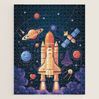 Space Rocket in Solar System Jigsaw Puzzle Gallery Image 1