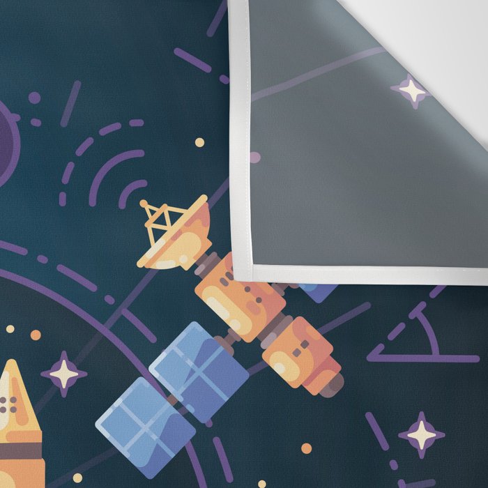 Space Rocket in Solar System Wall Tapestry Gallery Image 3