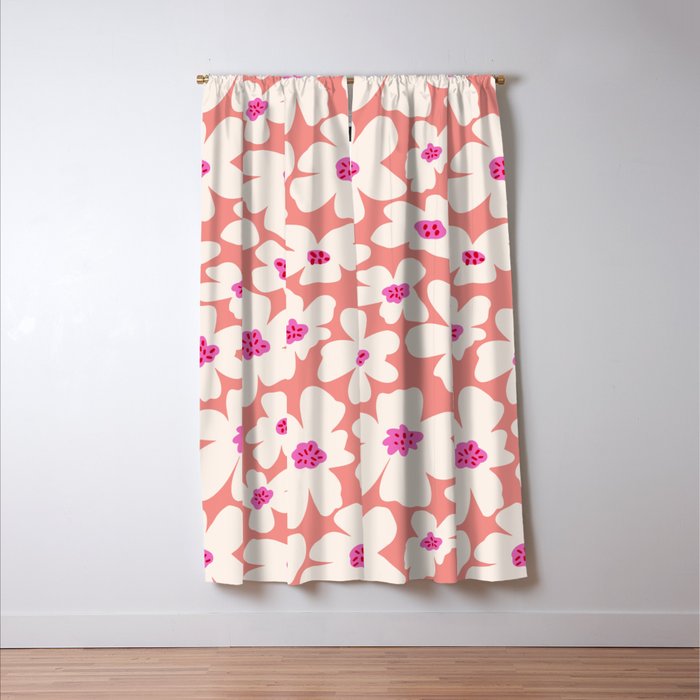 Retro Daisy - Magenta Mood Window Curtain Gallery Image 3