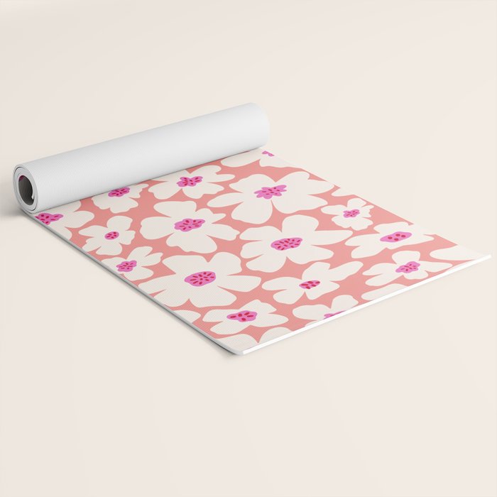 Retro Daisy - Magenta Mood Yoga Mat Gallery Image 2