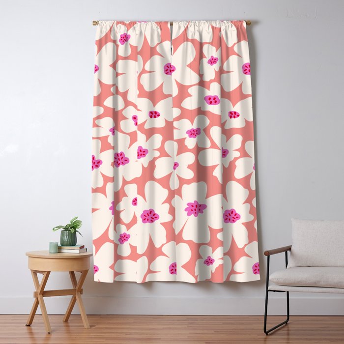 Retro Daisy - Magenta Mood Window Curtain Gallery Image 1