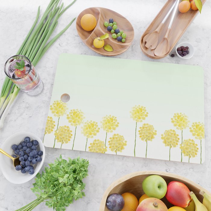 two abstract dandelions watercolor Cutting Board Gallery Image 2