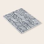 Abstract Herringbone, Striped Pattern, Blue and White Notebook Gallery Image 3