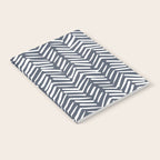Abstract Herringbone, Striped Pattern, Blue and White Notebook Gallery Image 2