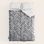 Abstract Herringbone, Striped Pattern, Blue and White Comforter Gallery Image 6