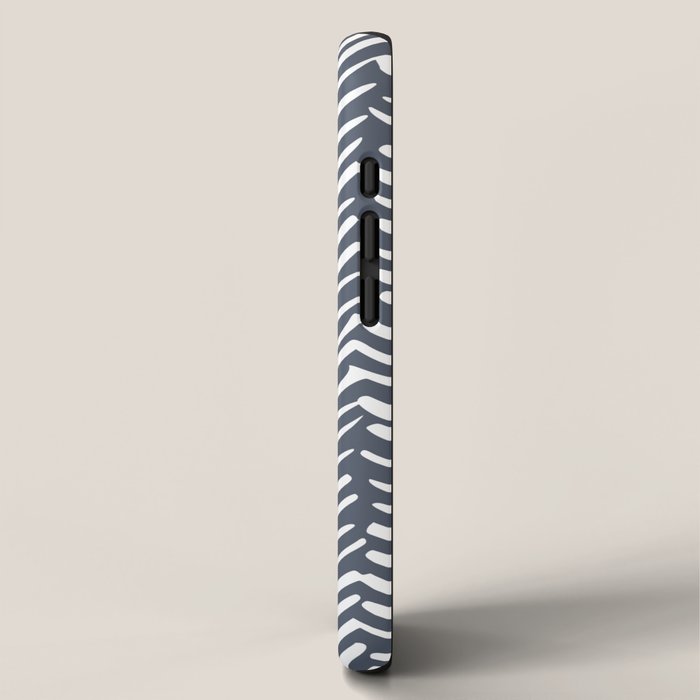 Abstract Herringbone, Striped Pattern, Blue and White iPhone Case Gallery Image 2