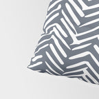 Abstract Herringbone, Striped Pattern, Blue and White Pillow Sham Gallery Image 4