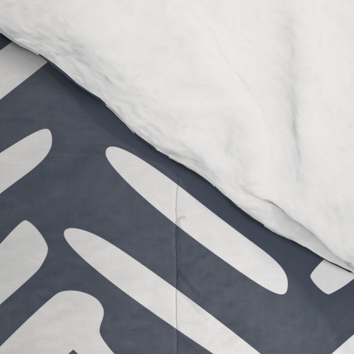Abstract Herringbone, Striped Pattern, Blue and White Comforter Gallery Image 4