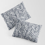 Abstract Herringbone, Striped Pattern, Blue and White Pillow Sham Gallery Image 3