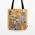 Fighting at the gates of Khaybar Islamic Antique Art  Tote Bag Gallery Image 1
