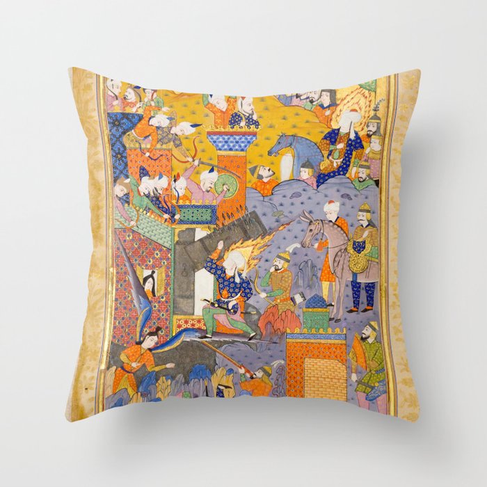 Fighting at the gates of Khaybar Islamic Antique Art  Throw Pillow Gallery Image 6