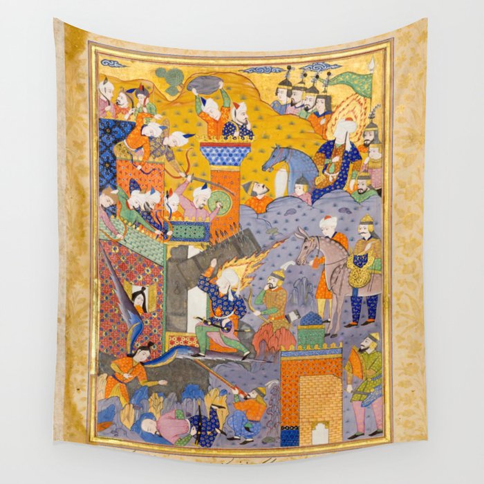 Fighting at the gates of Khaybar Islamic Antique Art  Wall Tapestry Gallery Image 1
