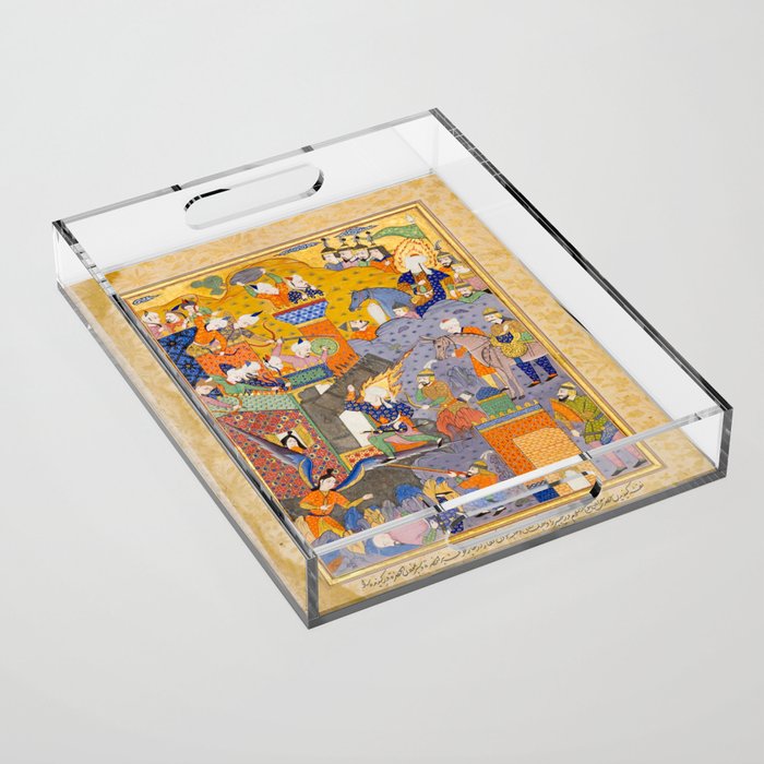 Fighting at the gates of Khaybar Islamic Antique Art  Acrylic Tray Gallery Image 1