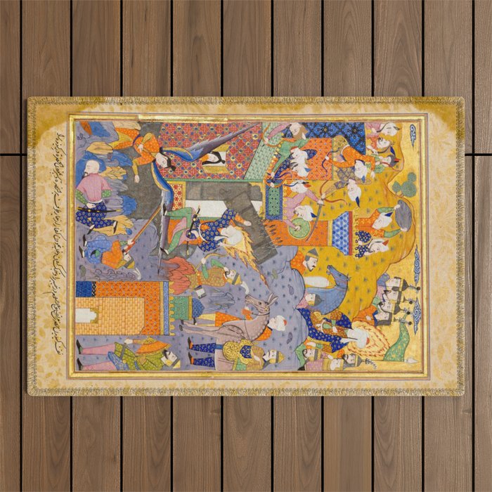 Fighting at the gates of Khaybar Islamic Antique Art  Outdoor Rug Gallery Image 1