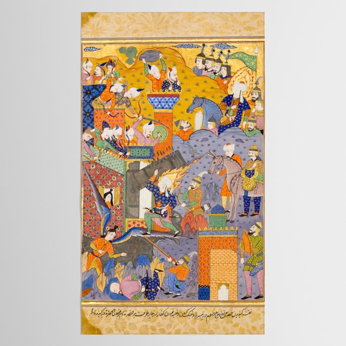 Fighting at the gates of Khaybar Islamic Antique Art  Tablecloth Gallery Image 2